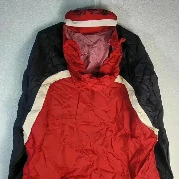 Detriot Red Wing Full Zip Windbreaker Red Jacket by Starter NHL Hockey Sz Lg - Picture 3 of 9